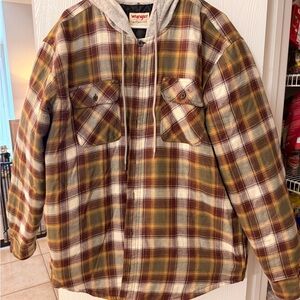 Wrangler Plaid Jacket with Hood XL NWT